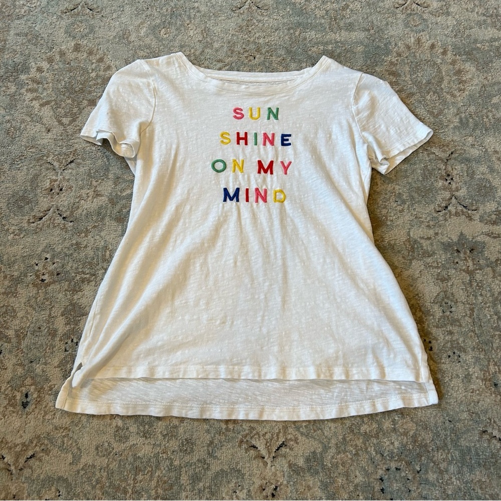 Talbots Sunshine On My Mind Embroidered Tee Shirt